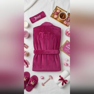 Juicy Couture Pink Plush Robe L/XL NWT